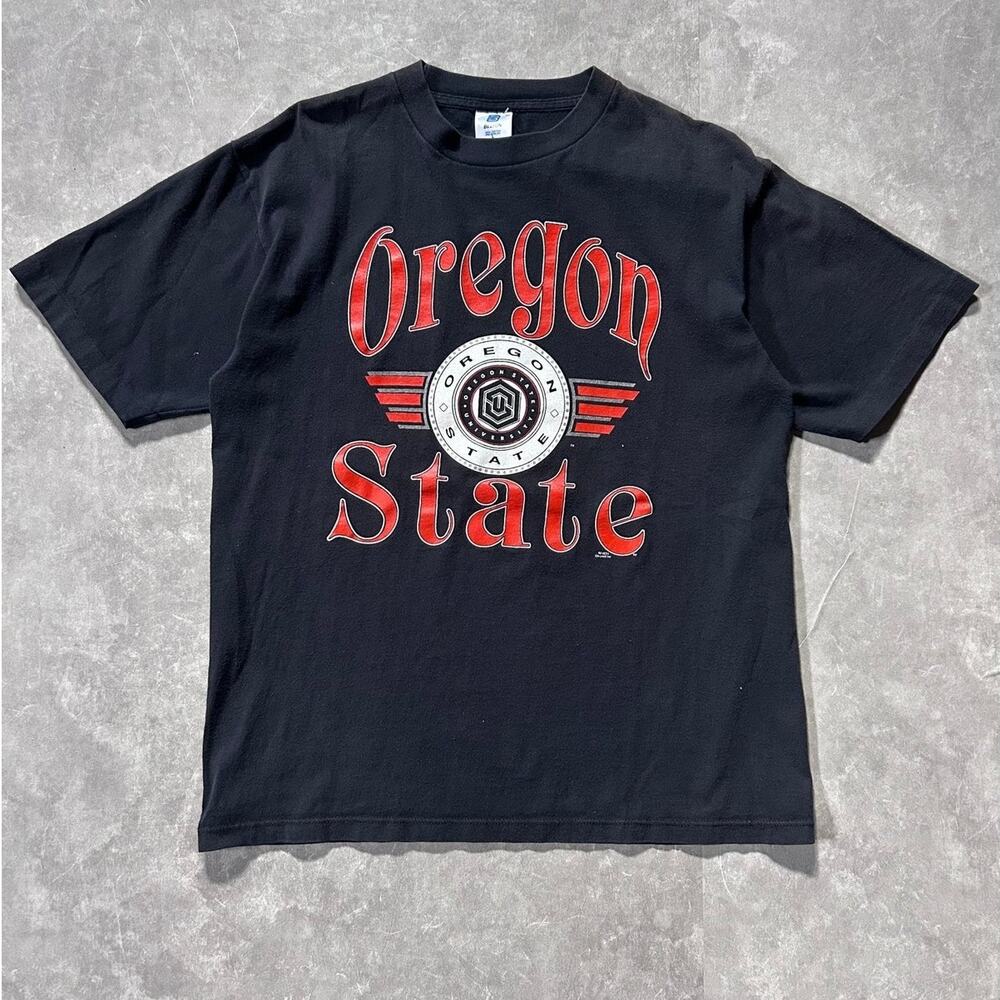 90s Vintage Oregon State Black T Shirt Size L